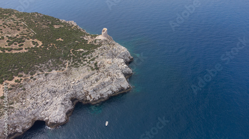 fotografia aerea della riserva naturale di capo rama in sicilia
