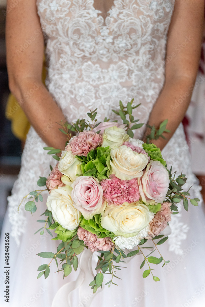 wedding dress, wedding rings, bridal bouquet wedding dress, wedding rings, bridal bouquet