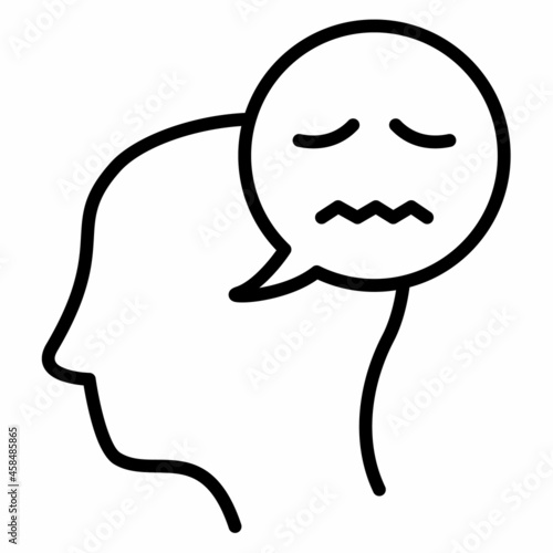 negative thinking single isolated icon with outline style