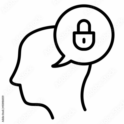 introvert psychology thought single isolated icon with outline style