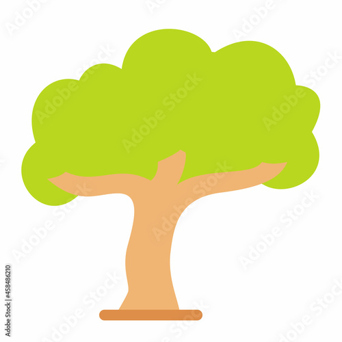 wise wisdome tree calm relax single isolated icon with flat style photo