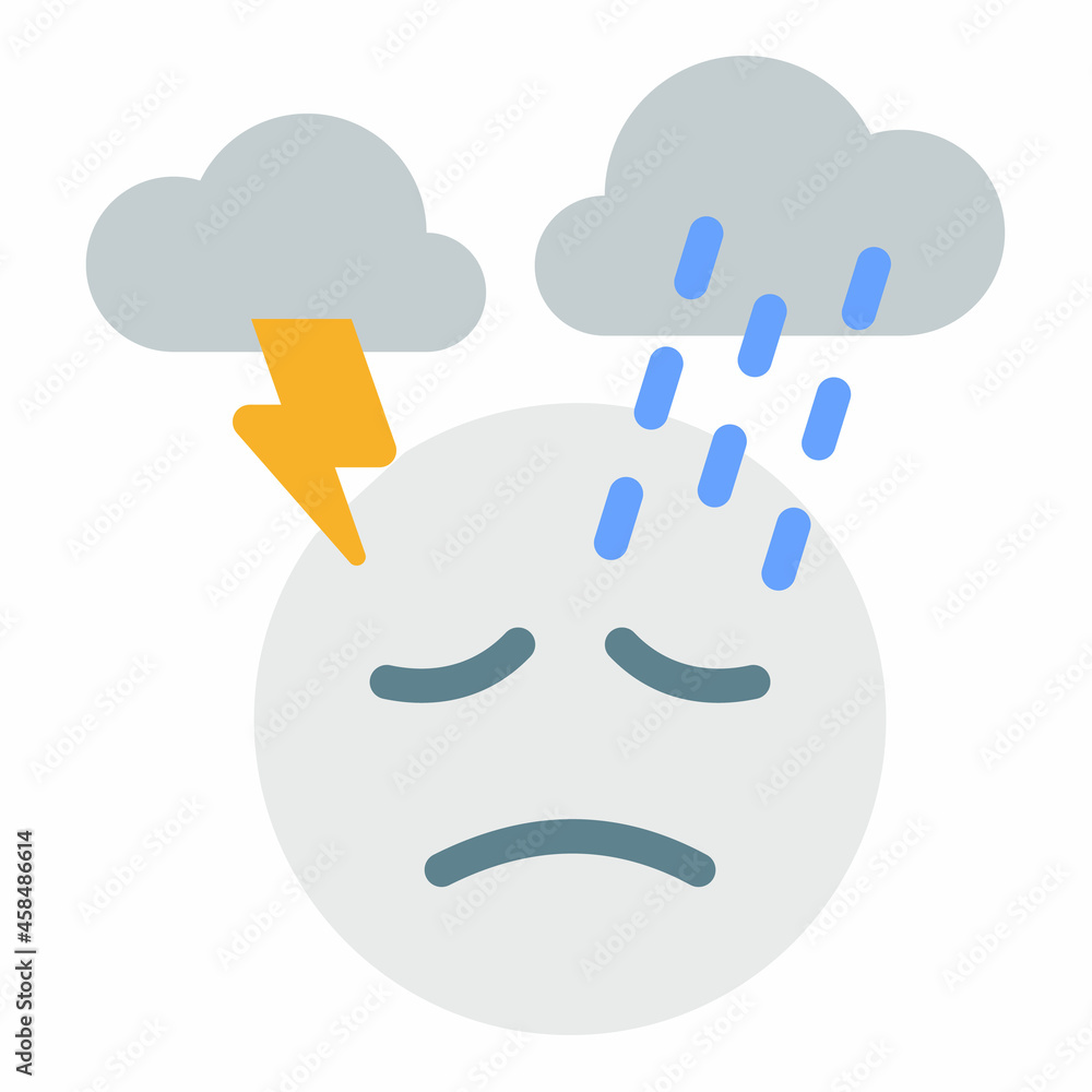 anxiety worry overwhelmed single isolated icon with flat style anxiety worry overwhelmed single isolated icon with flat style