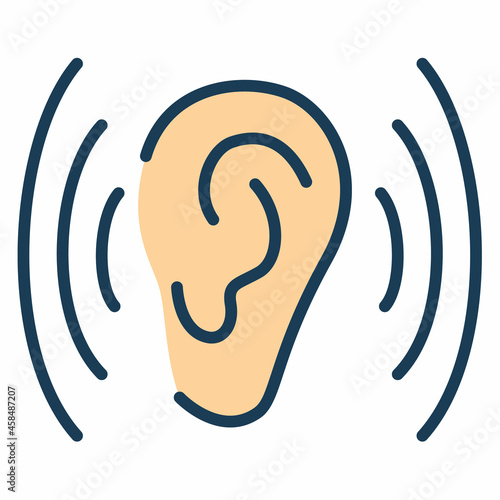 listen or hear ears communication single isolated icon with filled line style