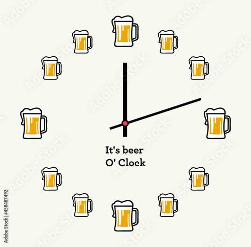 beer o'clock vector design funny print