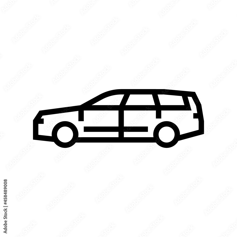 wagon car line icon vector. wagon car sign. isolated contour symbol black illustration