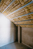 insulation of the attic with glass wool