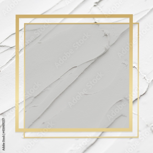 Gold frame vector on white textured background