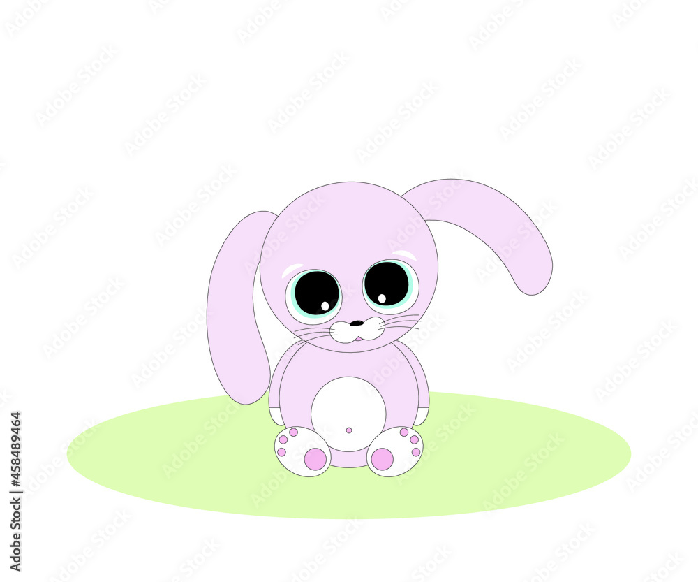 children's illustration with a cartoon hare or rabbit children's illustration with a cartoon hare or rabbit