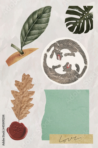 Vintage and cool sticker set vector