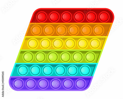 Pop it fidget, antistressor toy vector in flat style. Trendy sensory playthings.