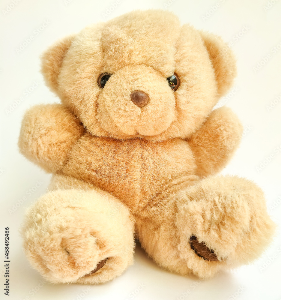 Cute teddy bear, on light background stock photo Cute teddy bear, on light background stock photo
