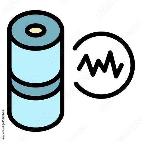 Audio wave smart speaker icon. Outline audio wave smart speaker vector icon color flat isolated