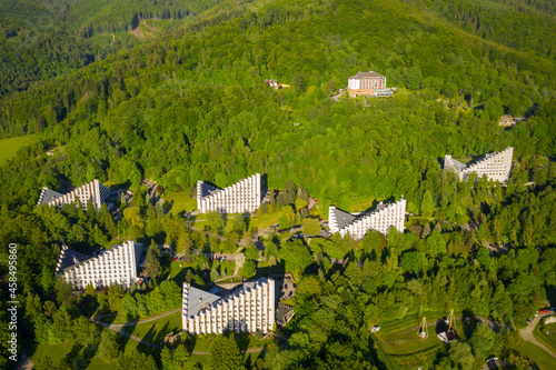 Scenery of the health resort in Ustron on the hills of the Silesian Beskids. Poland photo