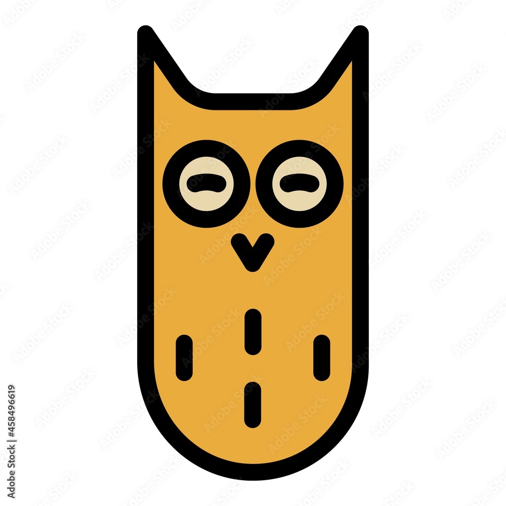 Eared owl icon. Outline eared owl vector icon color flat isolated Eared owl icon. Outline eared owl vector icon color flat isolated