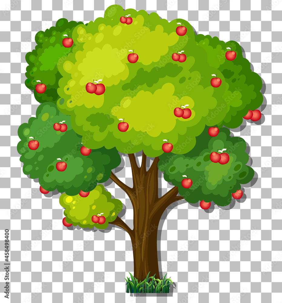 Apple tree on transparent background