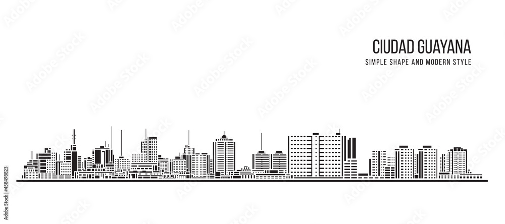 Cityscape Building Abstract Simple shape and modern style art Vector design - Ciudad Guayana city