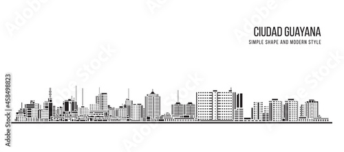 Cityscape Building Abstract Simple shape and modern style art Vector design - Ciudad Guayana city photo