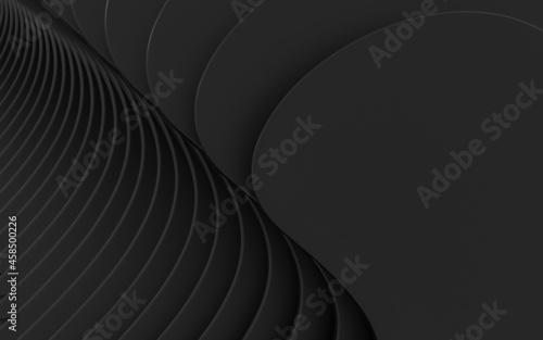 Fototapeta Naklejka Na Ścianę i Meble -  dark black wave abstract background 3d rendering flat design style