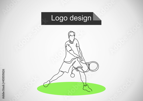Game of tennis player- continuous line drawing