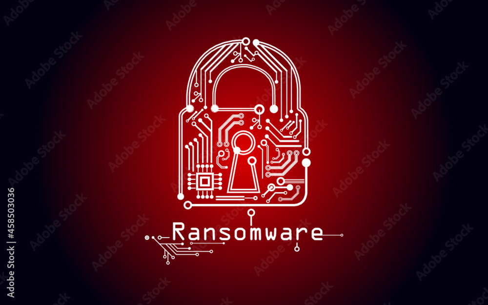ransomware virus, padlock, encrypt key, 