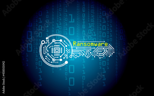 ransomware virus with padlock, encrypt key