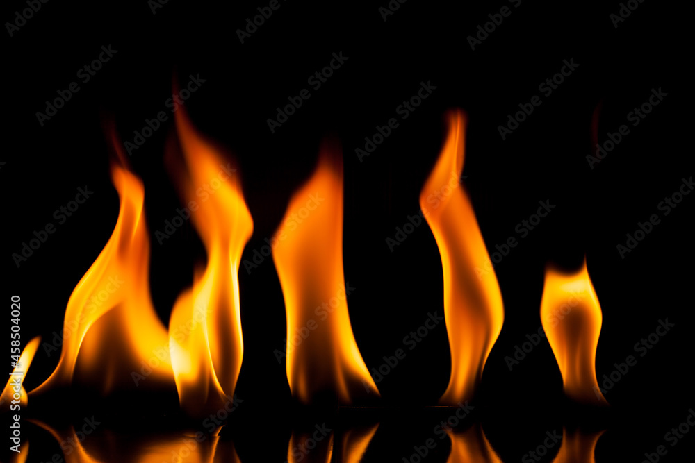 Flame fire movement on a black background. Flame fire movement on a black background.