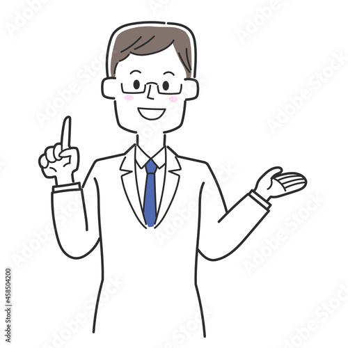 丁寧に説明をする男性の医師