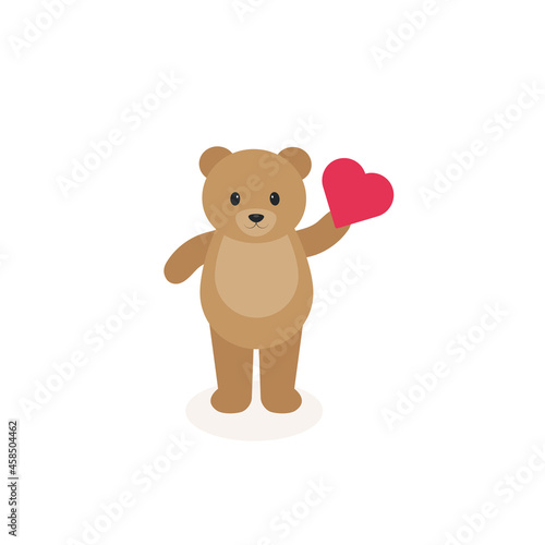 This is a teddy bear for valentines day on a white background.