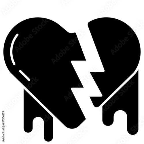 broken heart solid icon