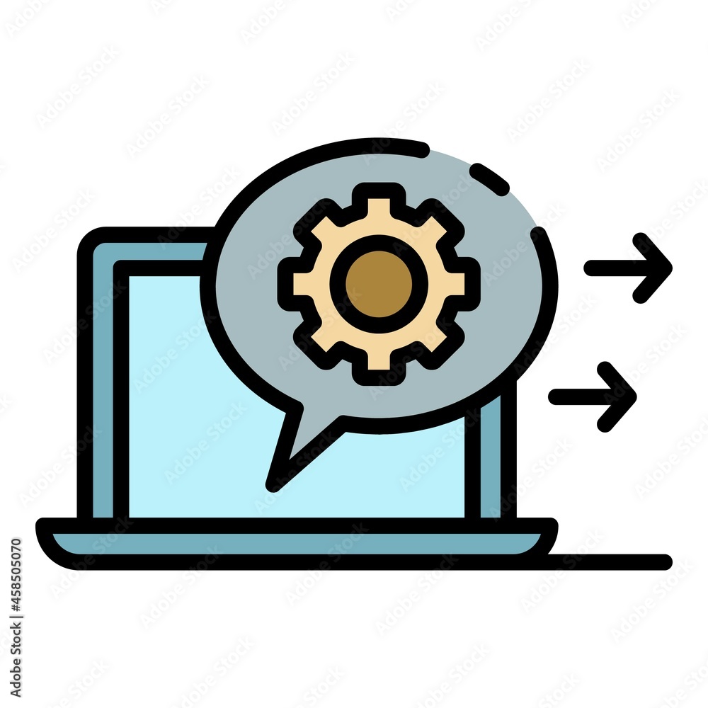 Configure server connection icon. Outline configure server connection vector icon color flat isolated Configure server connection icon. Outline configure server connection vector icon color flat isolated