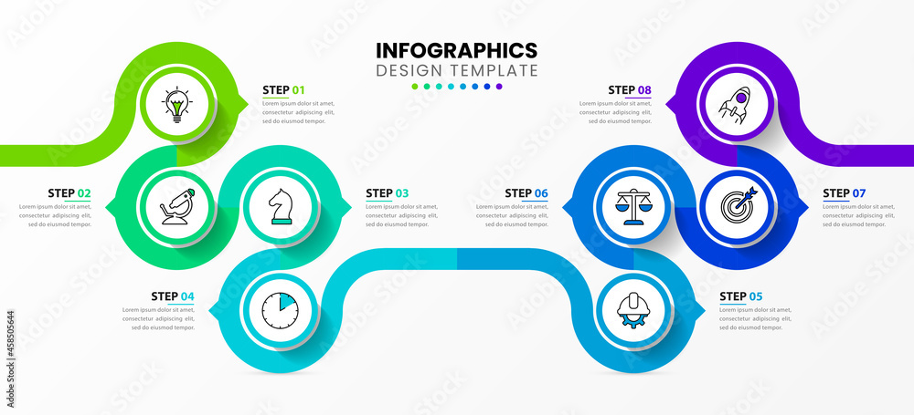 Infographic design template. Creative concept with 8 steps Infographic design template. Creative concept with 8 steps