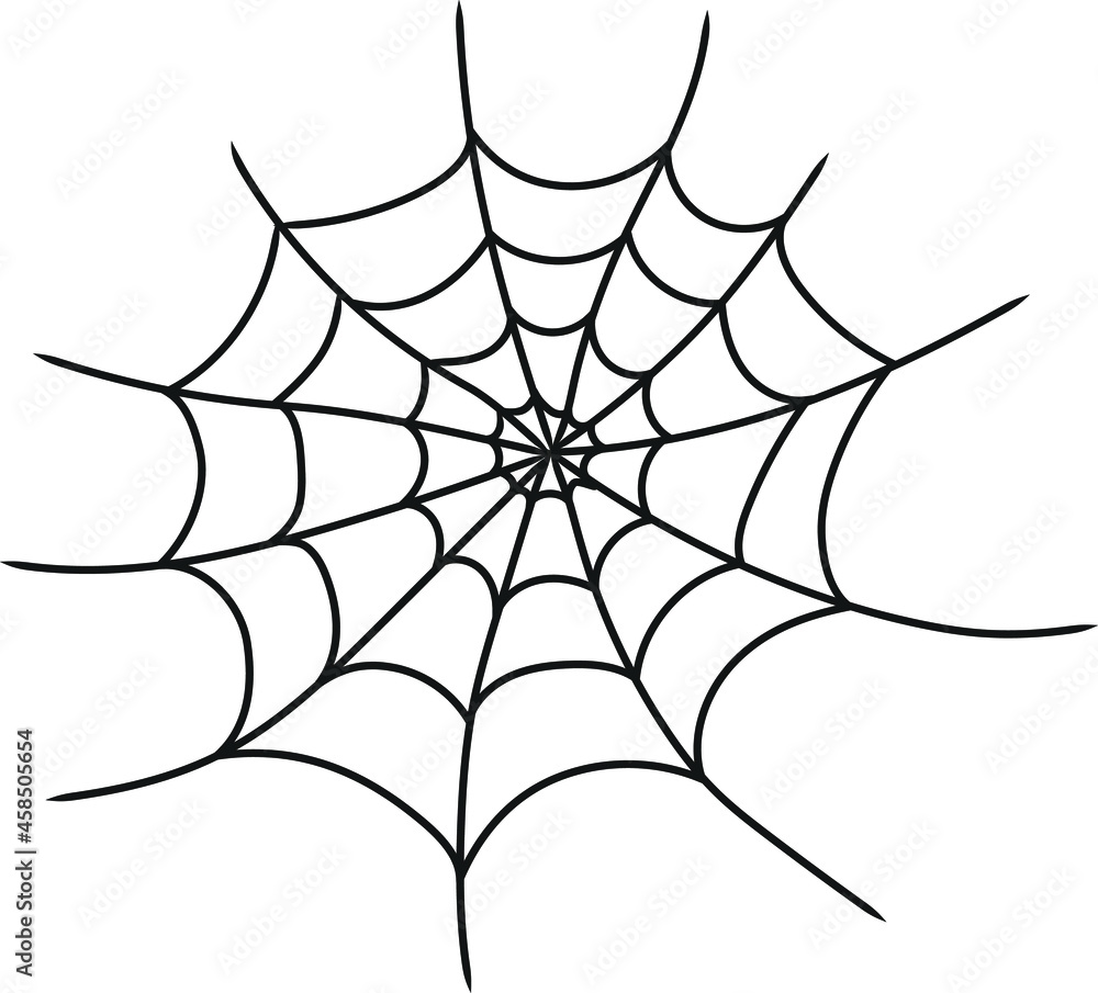 Spider web doodle vector drawing. For printing on T-shirts, Halloween cards, posters. Spider web doodle vector drawing. For printing on T-shirts, Halloween cards, posters.
