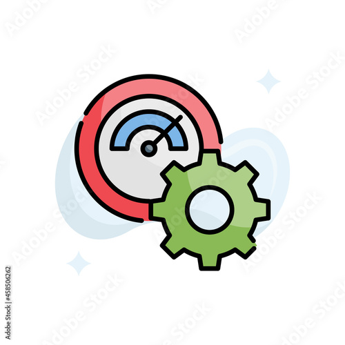Performance management vector filled outline icon style illustration. EPS 10 file