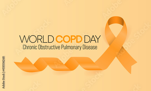 World COPD day (Chronic Obstructive Pulmonary Disease) is observed every year in November, is the name for a group of lung conditions that cause breathing difficulties. Vector illustration