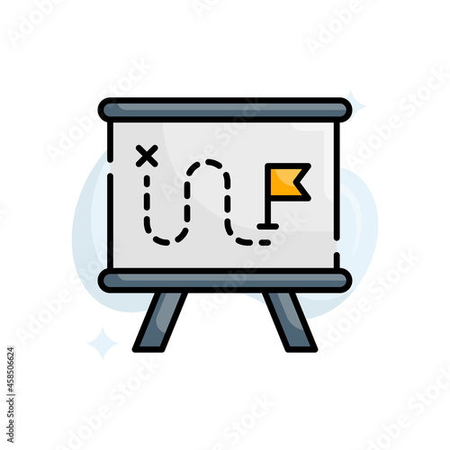 Strategy Map vector filled outline icon style illustration. EPS 10 file