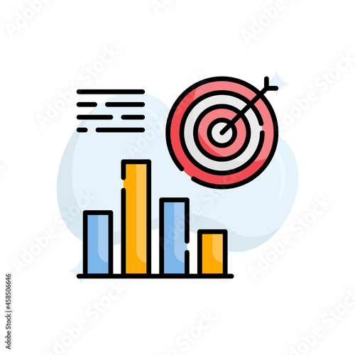 Benchmarking vector filled outline icon style illustration. EPS 10 file