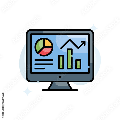 Business Dashboard vector filled outline icon style illustration. EPS 10 file