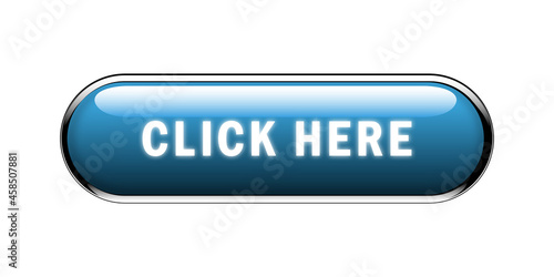 Click here glossy button clicking icon. Click here vector web button. 
Click here, UI button concept. Vector illustration photo