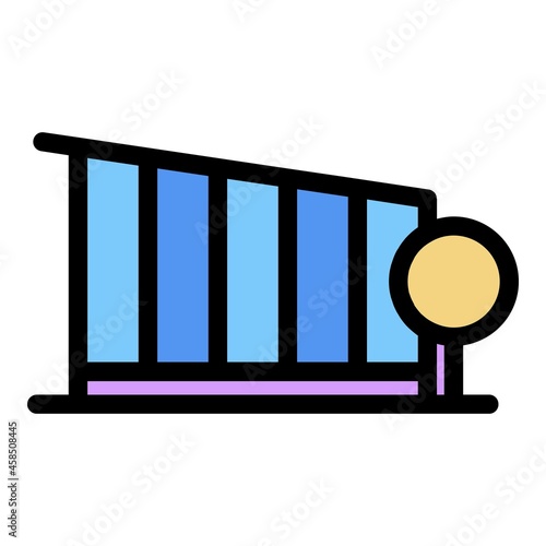 City park mall icon. Outline city park mall vector icon color flat isolated