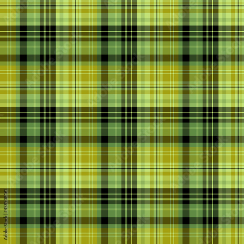 Seamless pattern in autumn green and black colors for plaid, fabric, textile, clothes, tablecloth and other things. Vector image.