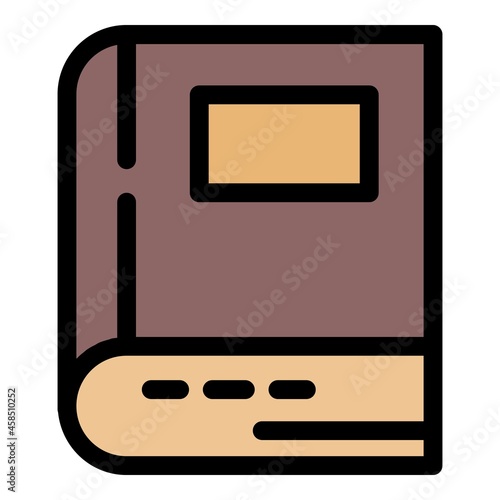 Judge book icon. Outline judge book vector icon color flat isolated
