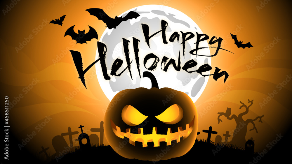 halloween background with pumpkin and bats halloween background with pumpkin and bats