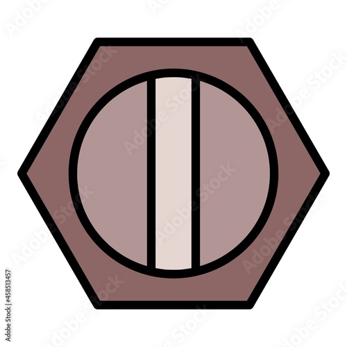 Bolt for screwdriver icon. Outline bolt for screwdriver vector icon color flat isolated