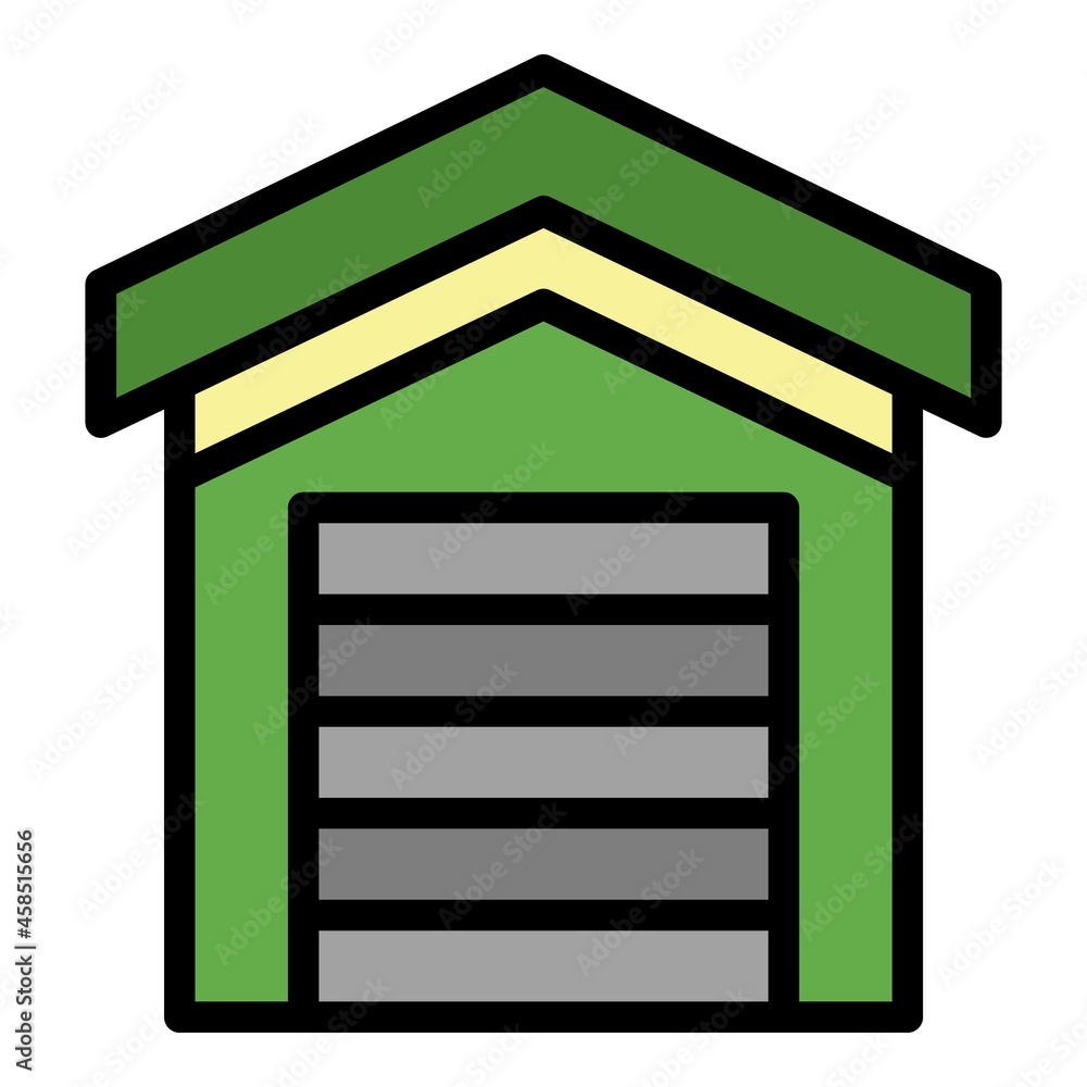 Garage rental icon. Outline garage rental vector icon color flat isolated Garage rental icon. Outline garage rental vector icon color flat isolated