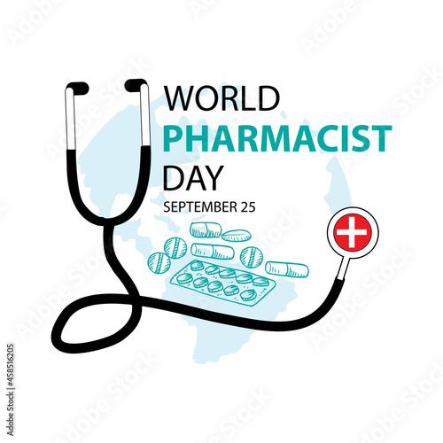 World pharmacist day poster concept. September 25. 