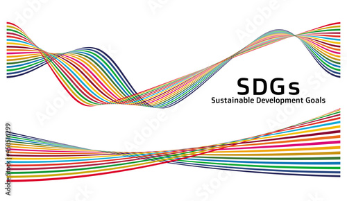 シンプルなグリーティングカード 持続可能な開発目標 SDGs17色のラインアートです ベクター A simple greeting card. Sustainable Development Goals SDGs line art in 17 colors. vector. The design is made up of 17 colors with the image of the SDGs photo