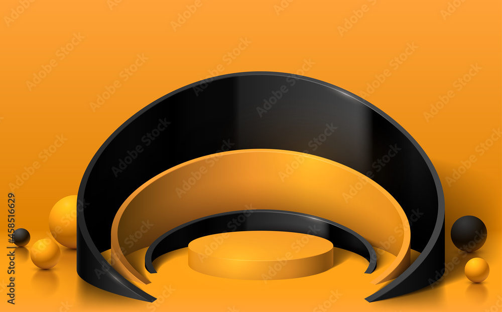 Obraz premium Black and yellow podium background