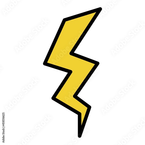 Free Download Vertical lightning icon. Outline vertical lightning vector icon color flat isolated - GFXLoad