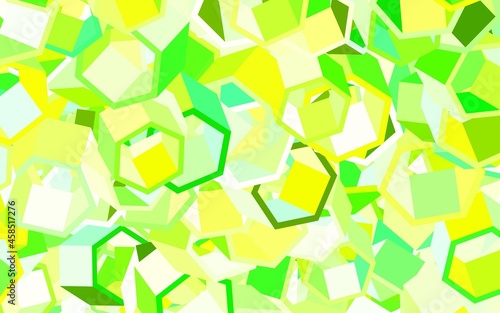 Light Green, Yellow vector pattern with colorful hexagons.