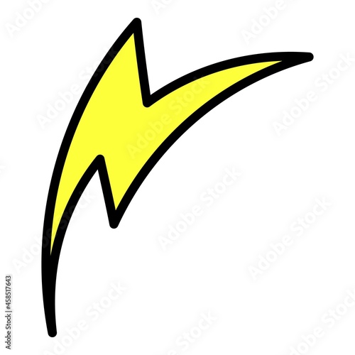Stylized lightning icon. Outline stylized lightning vector icon color flat isolated